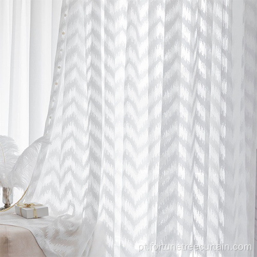 Protetor solar semi-transparente Jacquard Curtain Sheer